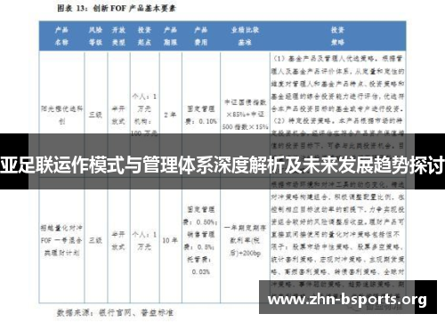 亚足联运作模式与管理体系深度解析及未来发展趋势探讨